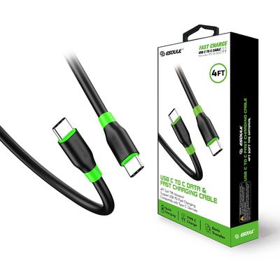 EC33P-CC-BK:4ft/1.2m USB C To C Cable TPE Material Black