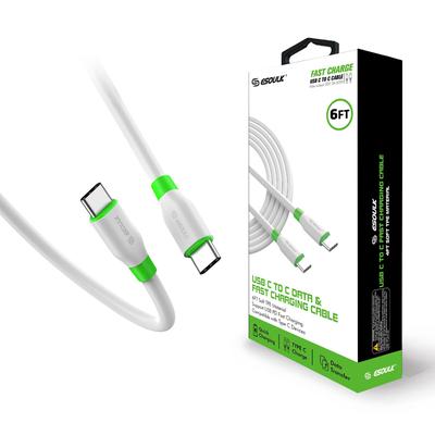 EC34P-CC-WH:6ft /1.8m USB C To C Cable TPE Material White