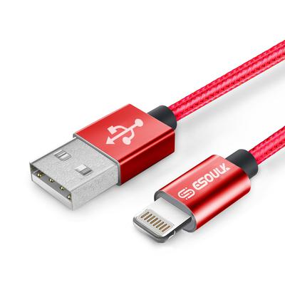 EC41L-IP-RD Esoulk 【3.3ft/1m】Nylon Braided USB Cable for iPhone
