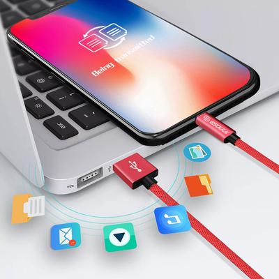 EC41L-IP-RD Esoulk 【3.3ft/1m】Nylon Braided USB Cable for iPhone