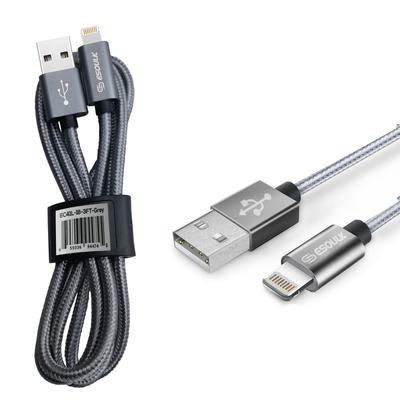EC41L-IP-SV Esoulk 【3.3ft/1m】Nylon Braided USB Cable for iPhone