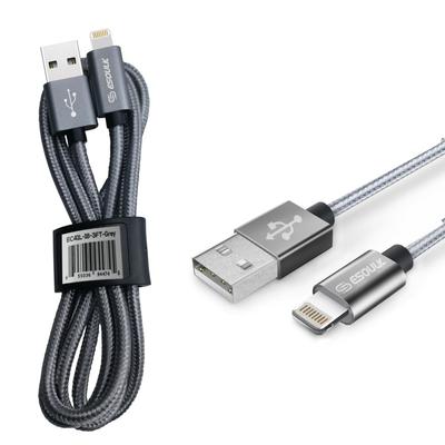 EC41L-IP-SV Esoulk 【3.3ft/1m】Nylon Braided USB Cable for iPhone