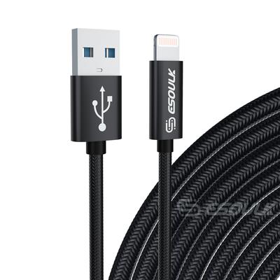 EC45L-IP-BK: Esoulk 10FT USB Cable For iPhone XS/XR/XS MAX 1.7A-Black