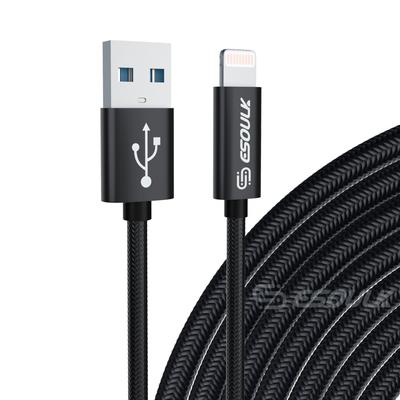 EC45L-IP-BK: Esoulk 10FT USB Cable For iPhone XS/XR/XS MAX 1.7A-Black