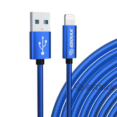 EC45L-IP-BU: Esoulk 10FT USB Cable For iPhone XS/XR/XS MAX 1.7A-Blue