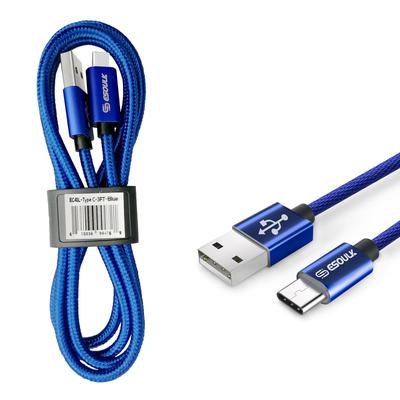 EC41L-TPC-BU Esoulk [3.3ft/1m] Nylon Braided USB Cable for Type-C