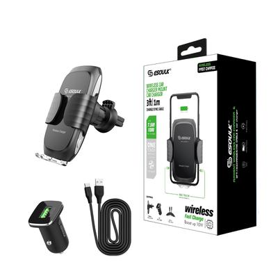 EW04PBK:10W Wireless Fast Charging Air Vent Car Mount Black