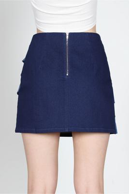 RUFFLE DENIM SKIRT