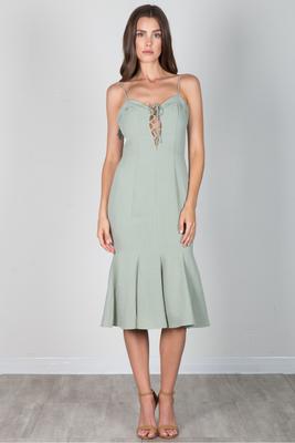 SOLID MERMAID MIDI DRESS