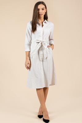STRIPE BUTTON DOWN LONG DRESS