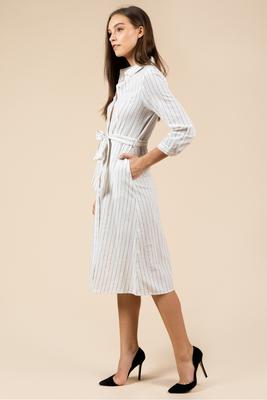 STRIPE BUTTON DOWN LONG DRESS