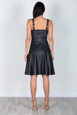 PLEATHER A-LINE DRESS