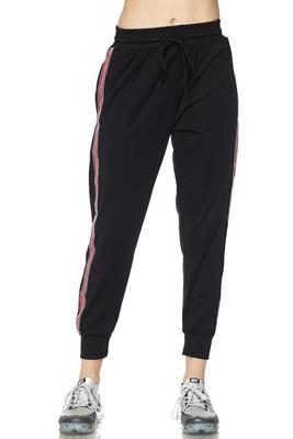Red White Black Side Striped Drawstring Joggers