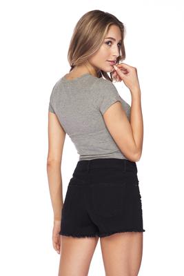 Solid Rib Knit Short Sleeve Bodysuit