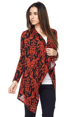 PLUS: Pattern Print Hacci Cardigan with Elbow Patch