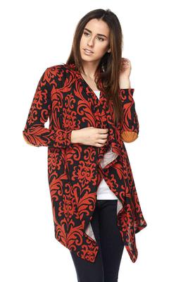 PLUS: Pattern Print Hacci Cardigan with Elbow Patch