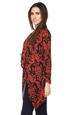 PLUS: Pattern Print Hacci Cardigan with Elbow Patch
