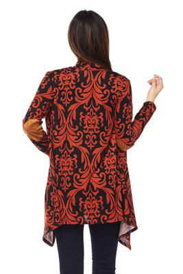PLUS: Pattern Print Hacci Cardigan with Elbow Patch