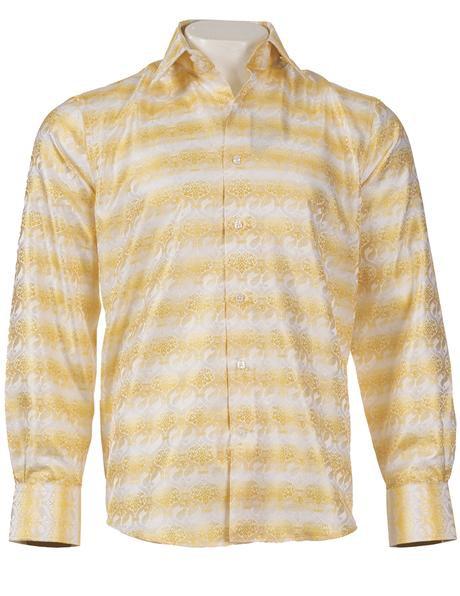 Men's 100% Cotton Shirt by Inserch / Merc - Pattern Stripe / Yellow