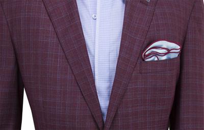 NEEDLE & STITCH MEN'S SLIM FIT JACKET - Burgundy Plaid