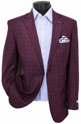 NEEDLE & STITCH MEN'S SLIM FIT JACKET - Burgundy Plaid