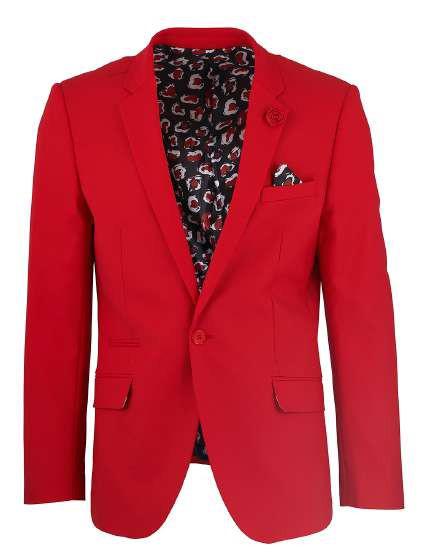 Men's Sateen Blazer by Suslo Couture - Red