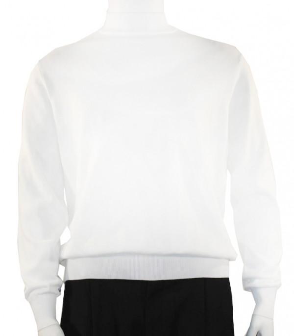 Bassiri L/S Men's Knit Mock Neck - White