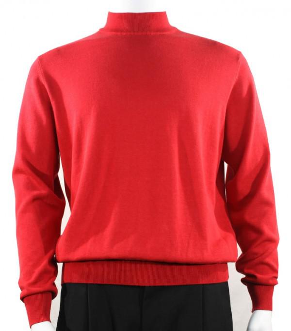 Bassiri L/S Men's Knit Mock Neck - Red