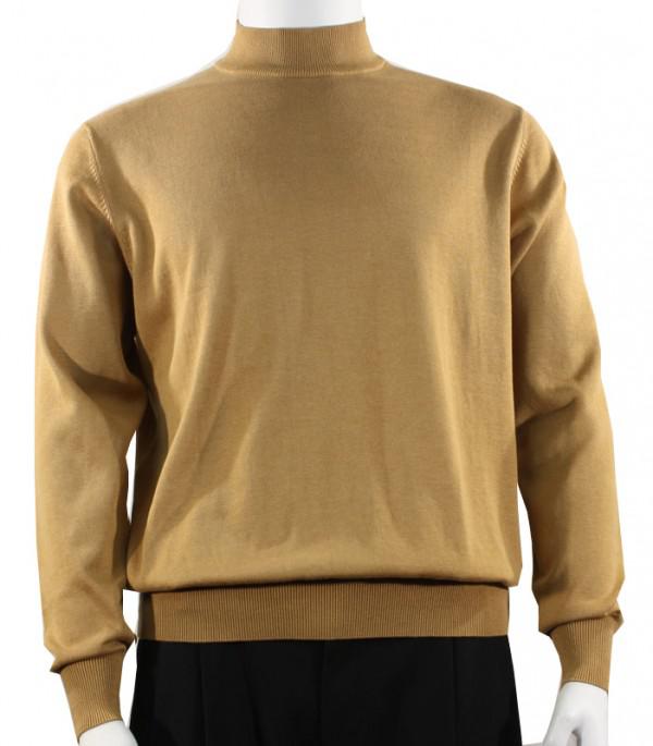 Bassiri L/S Men's Knit Mock Neck - Gold