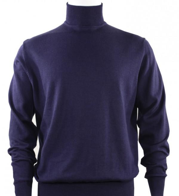 Bassiri L/S Men's Knit Turtleneck - Navy