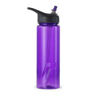 THE NEW WAVE - BPA FREE PLASTIC SPORTS WATER BOTTLE WITH STRAW - 24 OZ