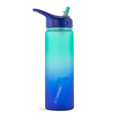 THE NEW WAVE - BPA FREE PLASTIC SPORTS WATER BOTTLE WITH STRAW - 24 OZ