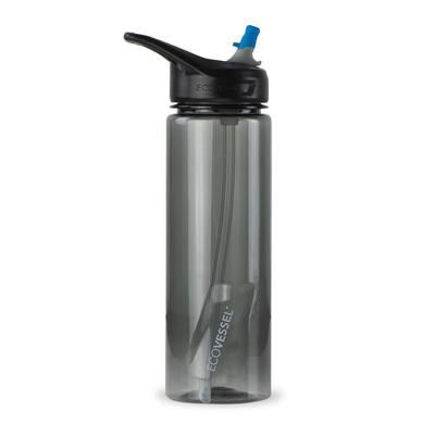 THE NEW WAVE - BPA FREE PLASTIC SPORTS WATER BOTTLE WITH STRAW - 24 OZ