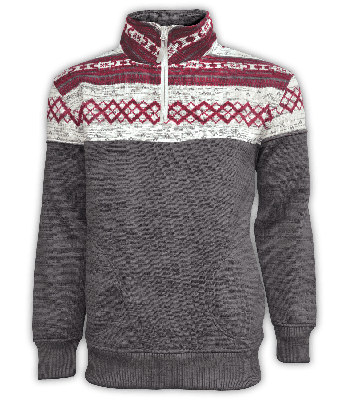 Mens North Shore Quarter Zip with Printed Upper Panel