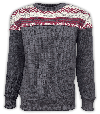 Mens North Shore Crewneck with Printed Upper Panel