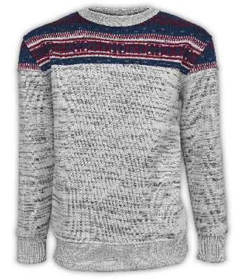 Mens North Shore Crewneck with Printed Upper Panel