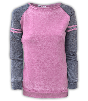 Womens Burnout Stripe Crewneck