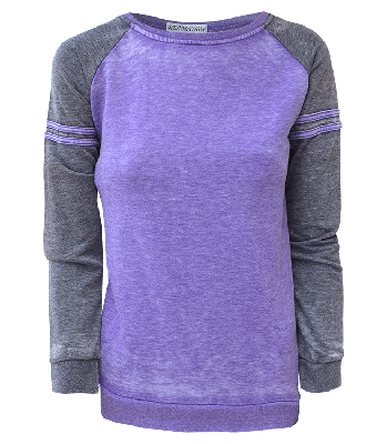 Womens Burnout Stripe Crewneck
