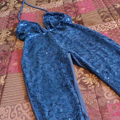 Goodtime USA Sequined halter navy blue color