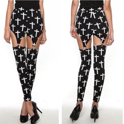 Garter Suspenders Cross Leggings