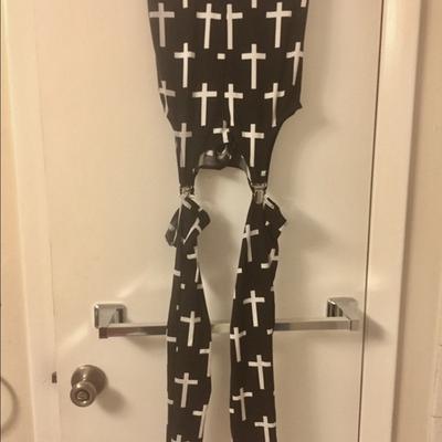 Garter Suspenders Cross Leggings