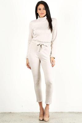Oatmeal Front Scrunch Tie Pants