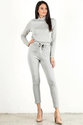 Oatmeal Front Scrunch Tie Pants
