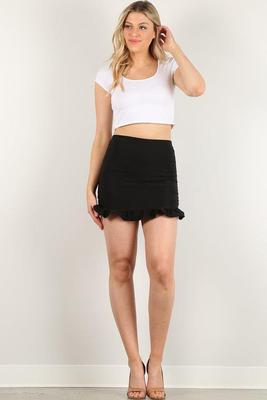 White Ruffle Mini Skirt