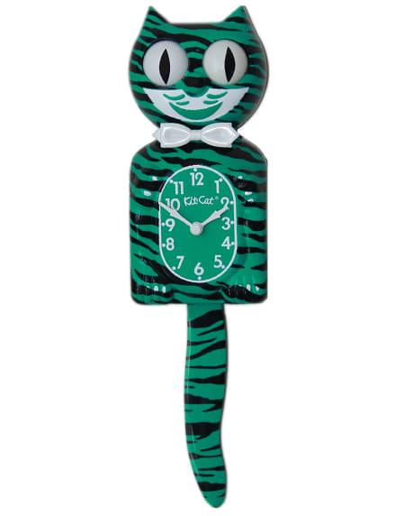 Exotic Pet Collection: Green Zebra Kit-Cat Klock (15.5? high)