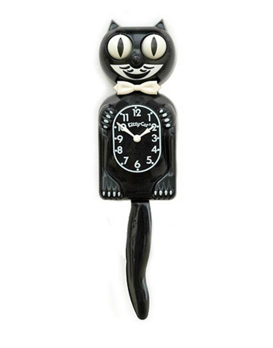 Classic Black Kitty-Cat Klock (12.75? high)