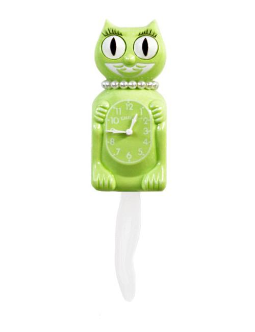 Limited Edition Lime Green Miss Kitty-Cat Klock (12.75? high)