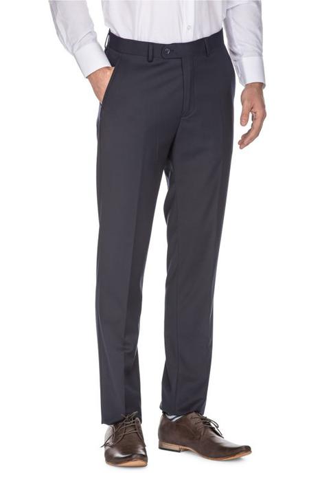 Porto Filo Mens Slim Fit Wrinkle Free Dress Pant (Navy)