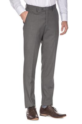 Porto Filo Mens Slim Fit Wrinkle Free Dress Pant (Gray )