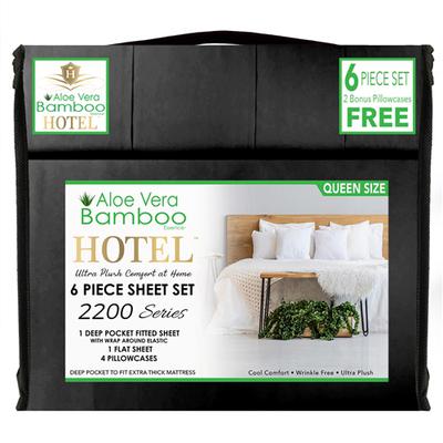 Aloe Vera Bamboo Hotel 6 Piece Sheet Set
